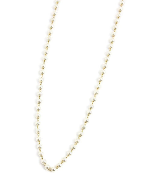 MARLÙ Collana di perle 3.3mm in acciaio dorato