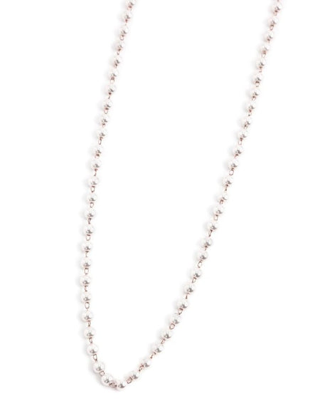 MARLÙ Collana di perle 3.3mm in acciaio rosè