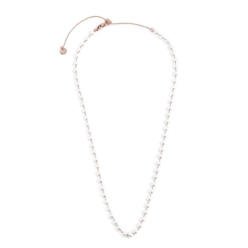 MARLÙ Collana di perle 4.3mm in acciaio rosè