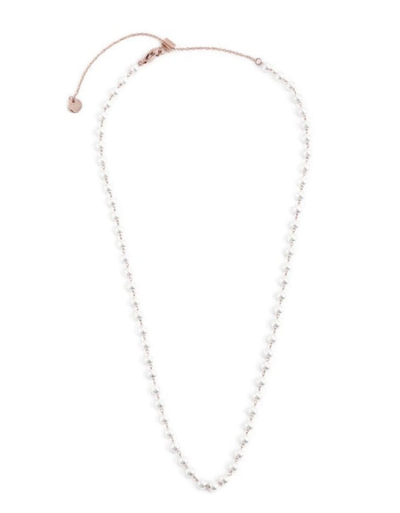 MARLÙ Collana di perle 4.3mm in acciaio rosè