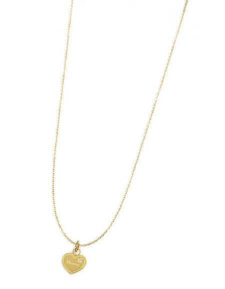 MARLÙ Collana con pendente cuore Nonna in acciaio dorato