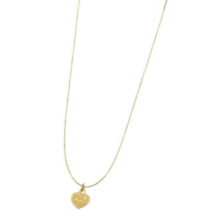 MARLÙ Collana con pendente cuore Nonna in acciaio dorato
