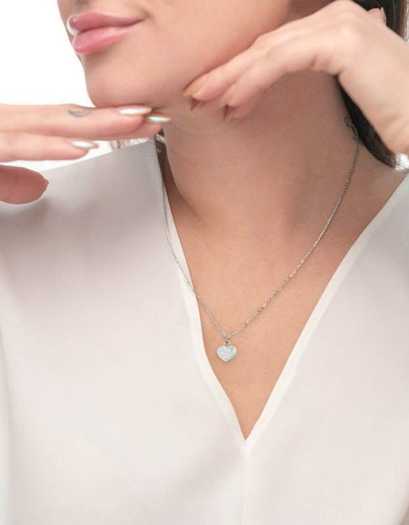 MARLÙ Collana con pendente cuore Nonna in acciaio