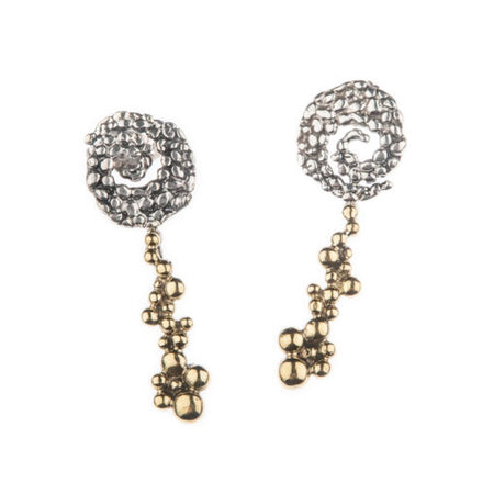 ENFASI GIOIELLI Orecchini Pendenti Sassi in Argento 925 e Bronzo Dorato