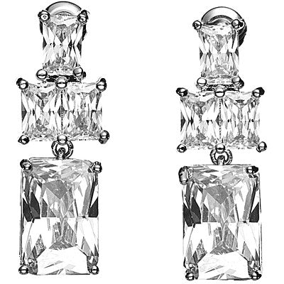 OTTAVIANI Orecchini Pendenti Elegance con Zirconi bianchi taglio Rettangolare