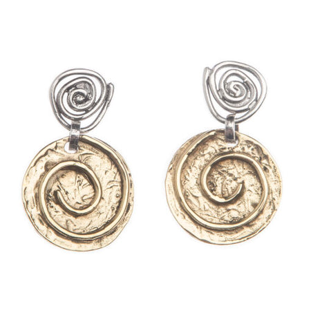 ENFASI GIOIELLI Orecchini Pendenti Ipnotica in Argento 925 e Bronzo Dorato