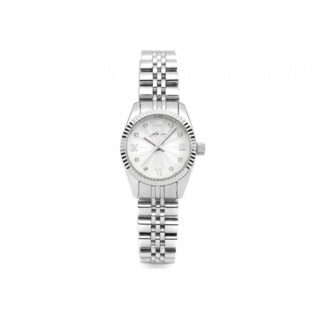 4US Cesare Paciotti Orologio donna in acciaio quadrante argento indici con zirconi