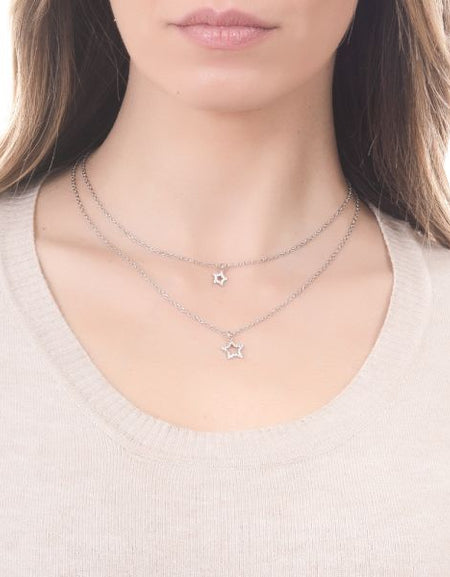 BOCCADAMO MYA Collana Doppio Filo Stelle Rodio