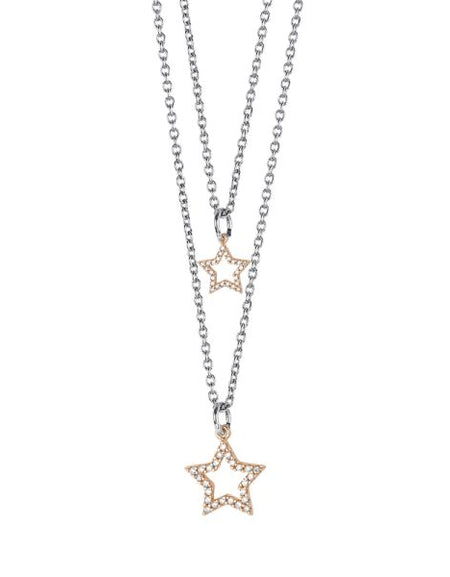 BOCCADAMO MYA Collana Doppio Filo Stelle Rosè