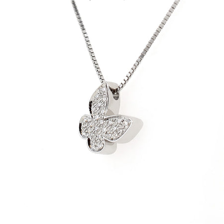 Collana Donna SALVINI Farfalla I Segni in Oro Bianco 18kt e Diamanti naturali 0.07ct