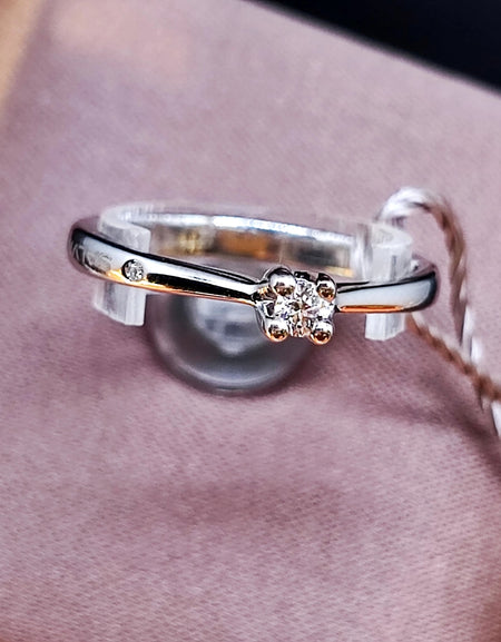 Anello Donna SALVINI Solitario Virginia in Oro Bianco 18Kt e Diamante