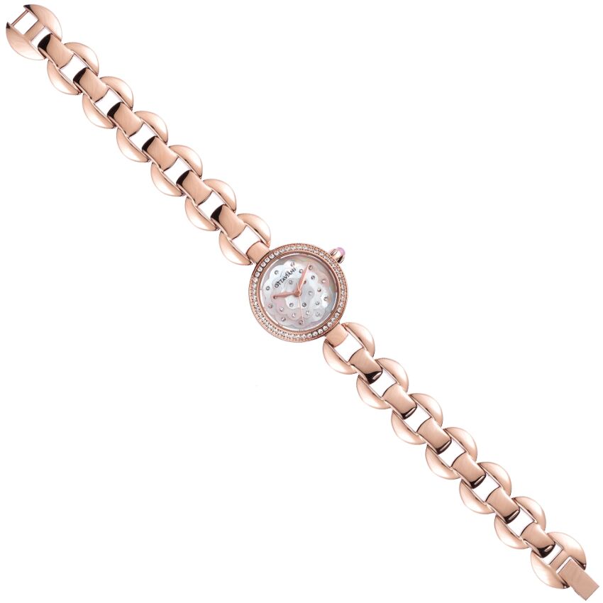 OTTAVIANI Orologio Donna Solo Tempo Quadrante Madreperla Rose Gold e Cristalli Bianchi