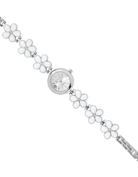 OTTAVIANI Orologio Donna Solo Tempo Bracciale Fiori Bianchi