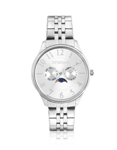 OTTAVIANI Orologio Uomo Quadrante Silver con Fasi Lunari