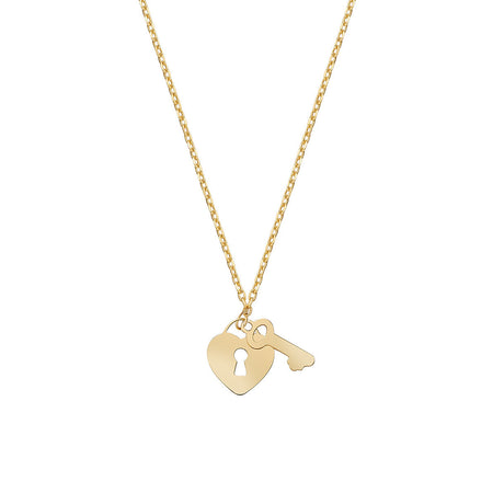 Collana Donna AMEN Oro 9kt Chiave del mio cuore, con Cuore e chiave