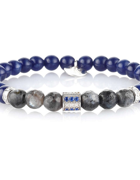 Bracciale Uomo GERBA JEWELS GORDON Argento 925 e Zirconi blu