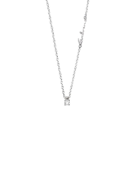 Collana donna SALVINI Tendresse in Oro bianco con punto luce Diamante 0.07ct