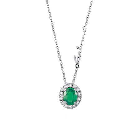 Collana Donna SALVINI DORA in Oro Bianco 18kt Smeraldo e Diamanti