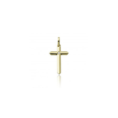 Pendente a Croce CHIMENTO IMMAGINI SACRE in Oro Giallo e Diamante