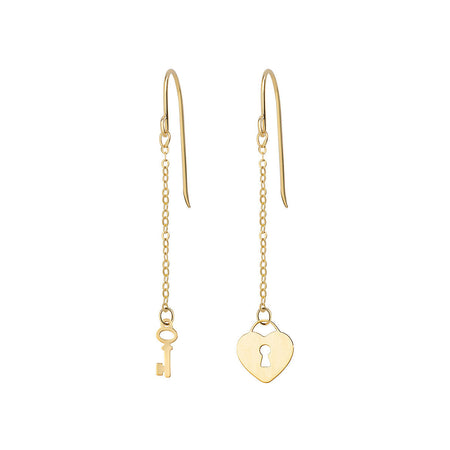 Orecchini Donna AMEN Oro 9kt Chiave con Cuore