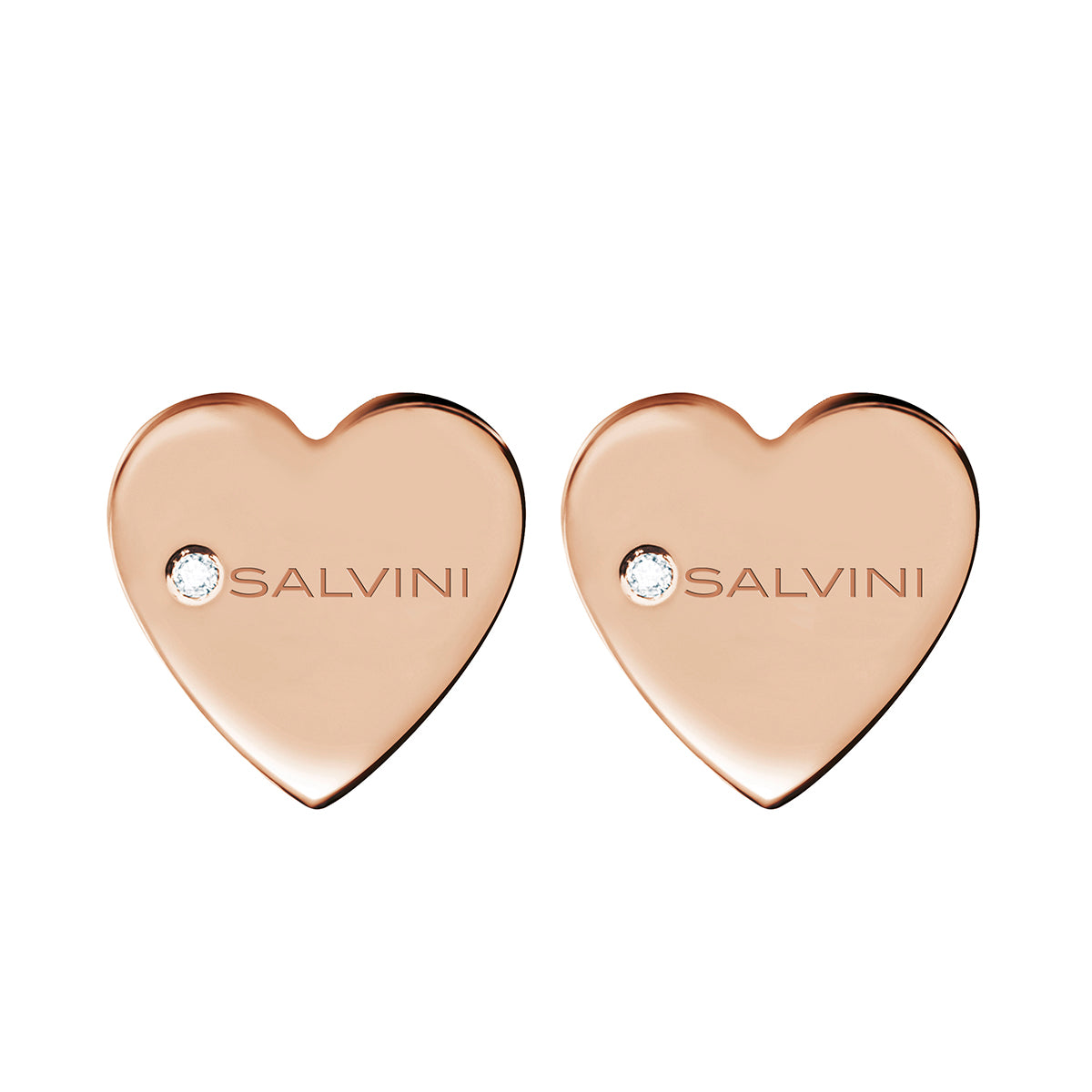 Orecchini Donna Salvini coll: Minimal Pop Cuore in Oro Rosa 9kt e Diamanti