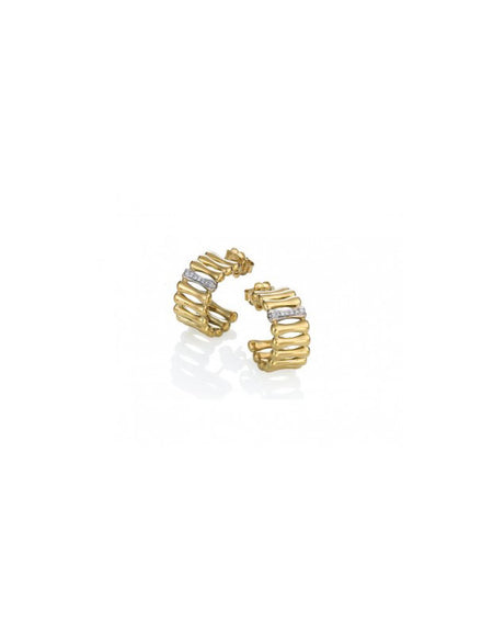 Orecchini CHIMENTO Bamboo Over in Oro Giallo 18kt e Diamanti