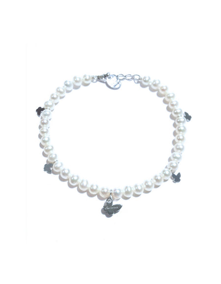 Bracciale Donna SALVINI Be Happy Perle con Farfalle in Oro Bianco e Diamante