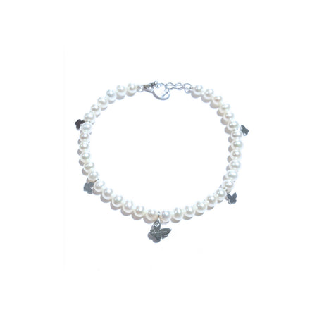 Bracciale Donna SALVINI Be Happy Perle con Farfalle in Oro Bianco e Diamante