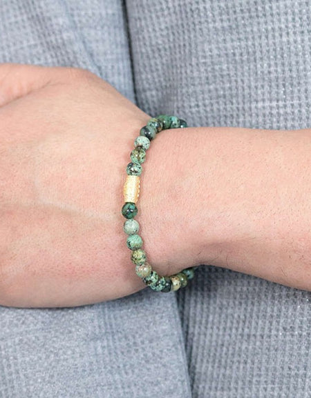 Bracciale Uomo GERBA JEWELS Stone Collection Green Savana Argento 925 Diaspro