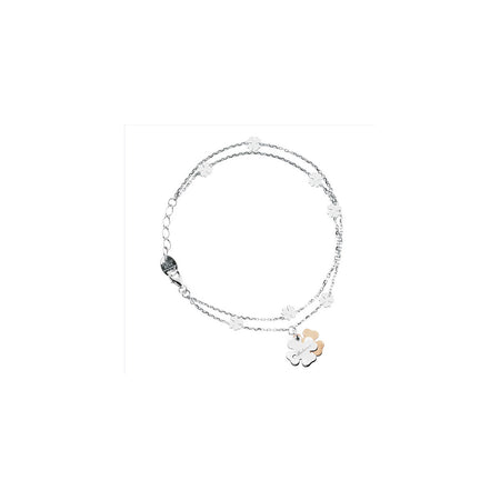 Bracciale Donna SALVINI Minimal POP Farfalle in Oro biando e rosa 9kt con Diamante
