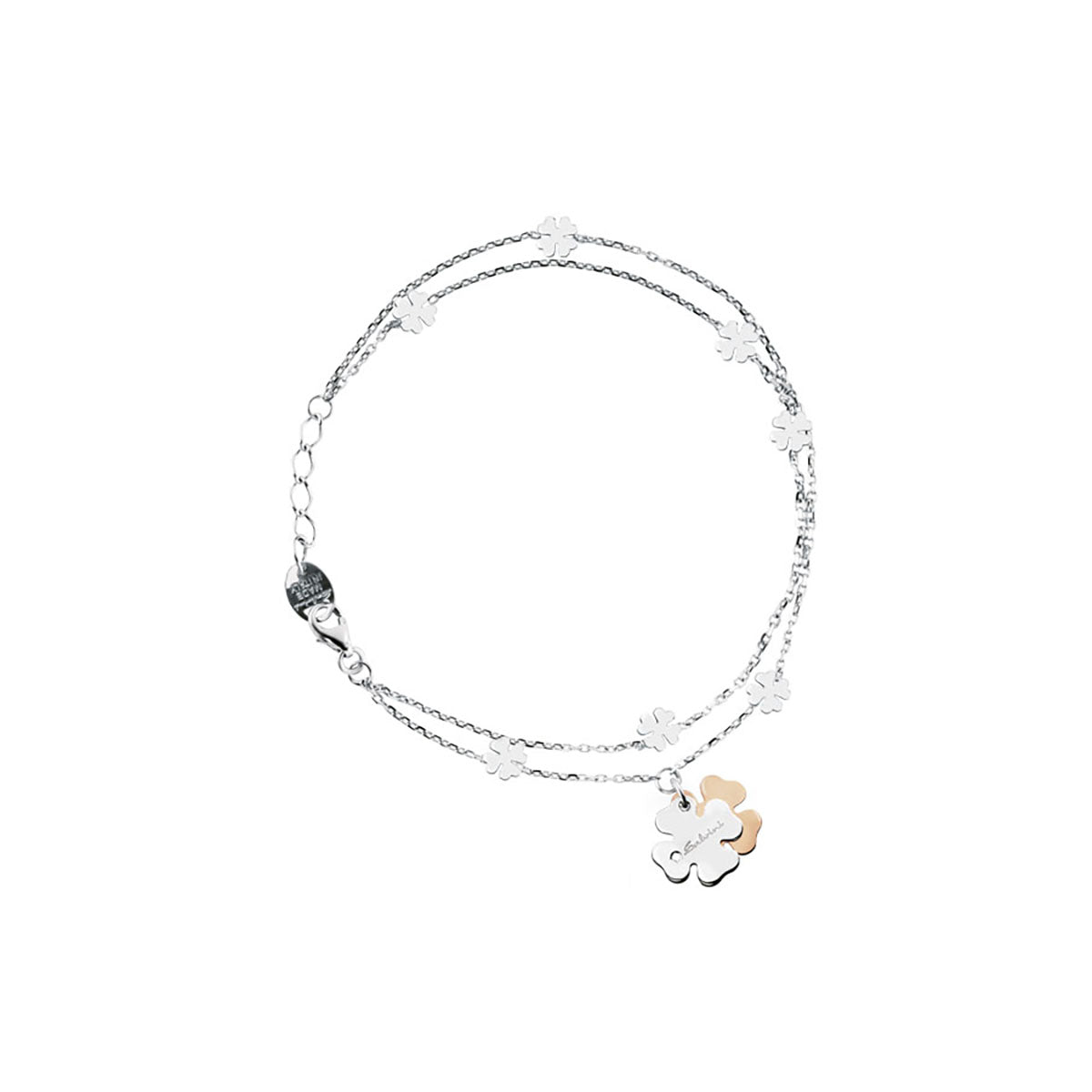 Bracciale donna Salvini Minimal POP in Oro bianco e rosa 9kt con Diamante