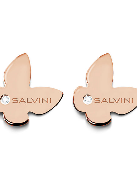 Orecchini Donna SALVINI I Segni Farfalla in Oro Rosa e Diamanti
