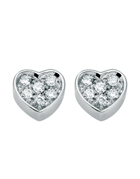 Orecchini Donna SALVINI Be Happy! Cuore in Oro Bianco 9kt e Diamanti