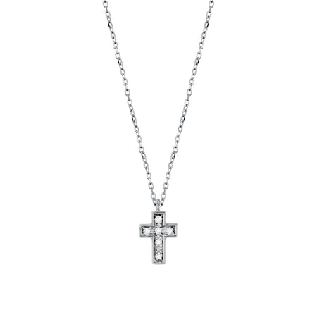 Collana Donna SALVINI Be Happy Croce in Oro Bianco e Diamanti