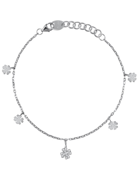 Bracciale Donna SALVINI Be Happy Quadrifoglio in Oro Bianco 9kt e Diamanti