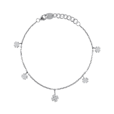 Bracciale Donna SALVINI Be Happy Quadrifoglio in Oro Bianco 9kt e Diamanti