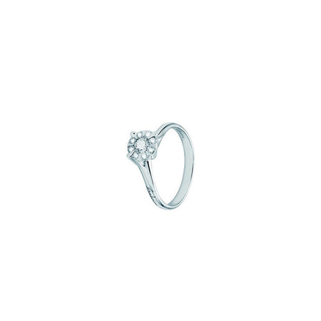 Anello Donna SALVINI Solitario in Oro Bianco e Diamanti Daphne