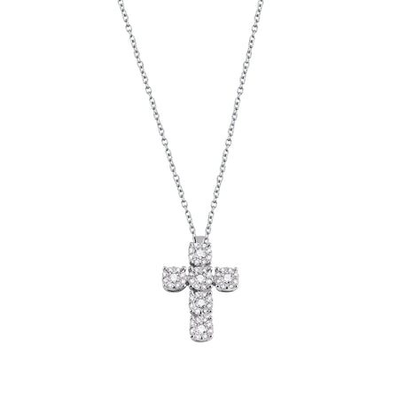 Collana Donna SALVINI con Croce Collezione Daphne in Oro Bianco 18kt e Diamanti