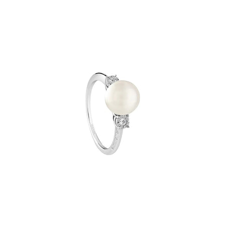 Anello SALVINI Daphne in Oro Bianco con Perla e Diamanti