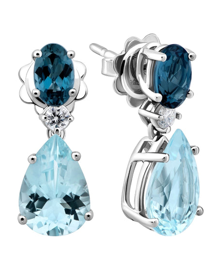 Orecchini donna SALVINI Panarea in Oro bianco Acquamarina Topazio London Diamanti