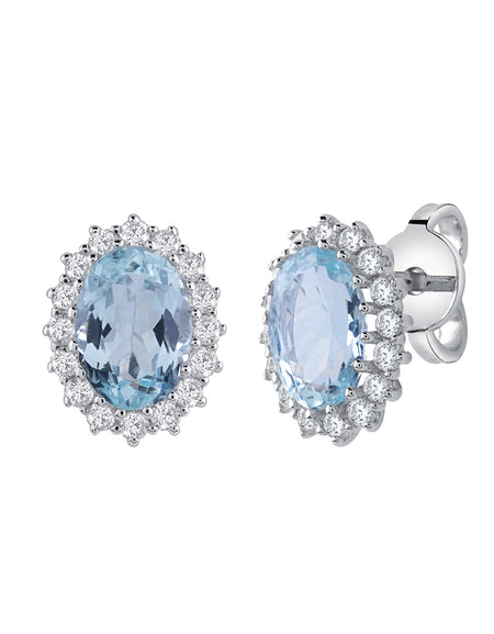 Orecchini Donna SALVINI Capri in Oro bianco 18kt con Diamanti e Acquamarina