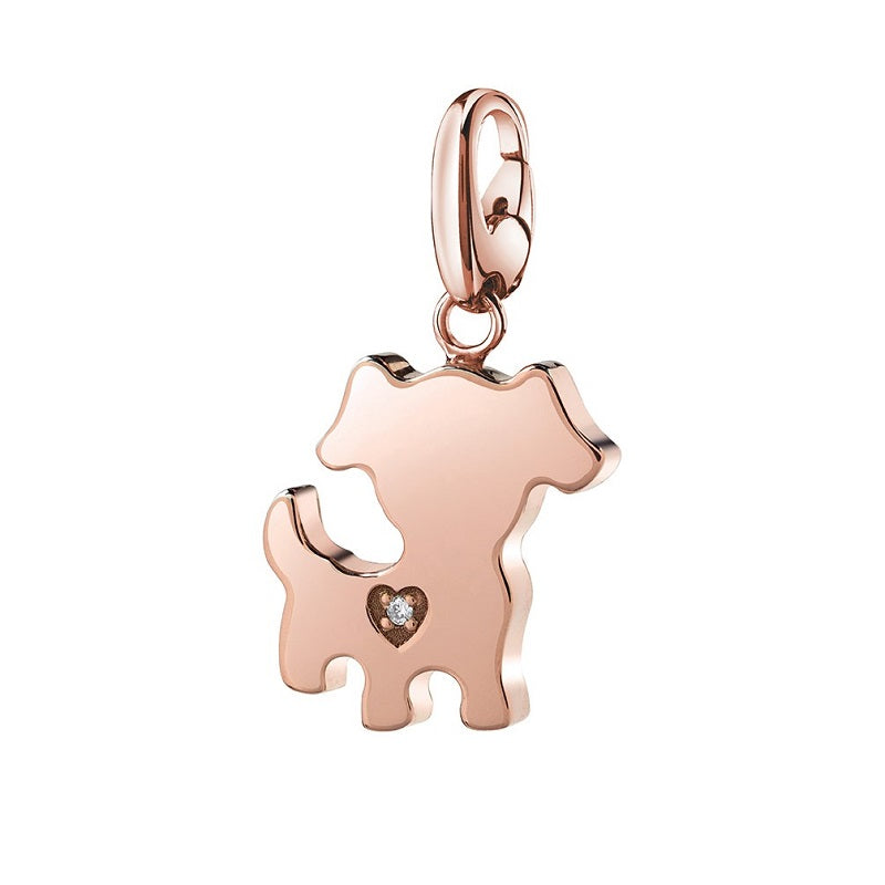 Ciondolo SALVINI Charm of Love cucciolo di cane in Argento rosé e Diamante