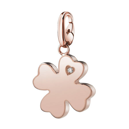 Ciondolo SALVINI Charm of Love Quadrifoglio in Argento rosé e Diamante