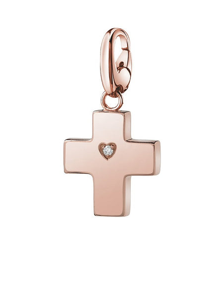 Ciondolo SALVINI Charm of Love Croce in Argento rosé e Diamante