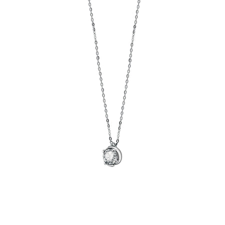 Collana donna SALVINI Battito in Oro bianco e Punto luce Diamante naturale 0.21ct