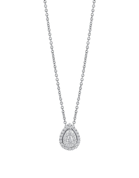 Collana Donna SALVINI Daphne Pendente Goccia in Oro Bianco 18kt e Diamanti 0.25ct