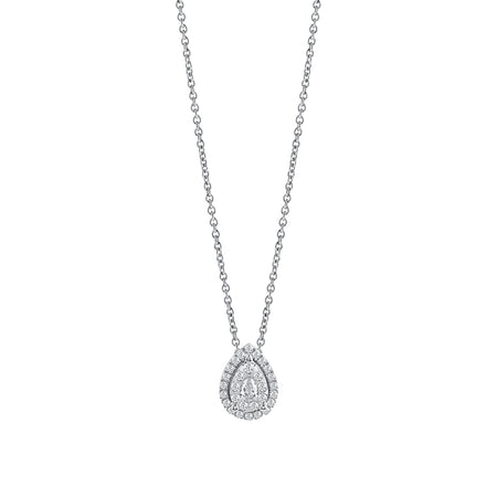 Collana Donna SALVINI Daphne Pendente Goccia in Oro Bianco 18kt e Diamanti 0.25ct