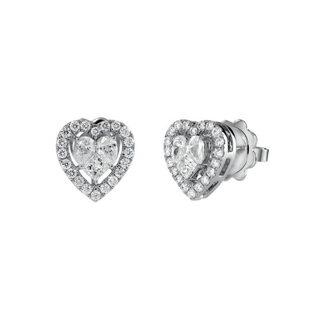 Orecchini Donna SALVINI Cuore Magia in Oro Bianco 18kt e Diamanti 0.55ct