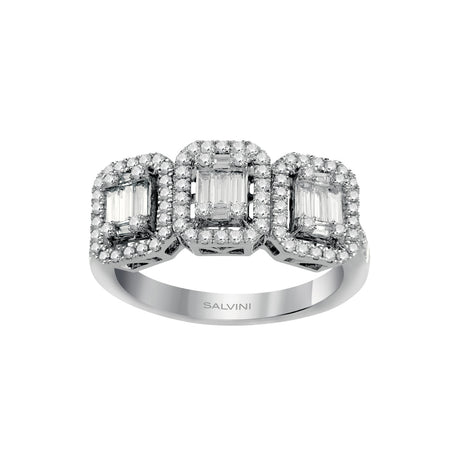 Anello Donna SALVINI Emerald Magia Trilogy in oro Bianco 18k con Diamanti