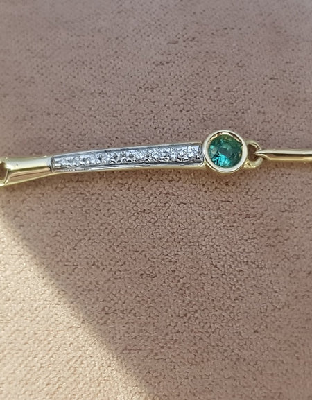 Bracciale CHIMENTO D-Bamboo Smeraldo e Diamanti in Oro Giallo 18kt